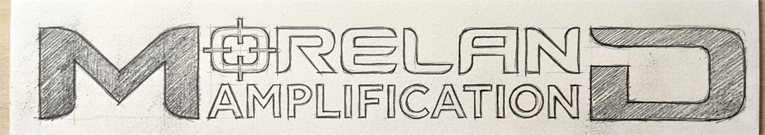 Initial hand-drawn concept establishing letterform structure before digital construction